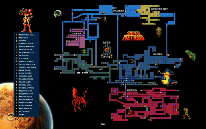 super metroid map legend